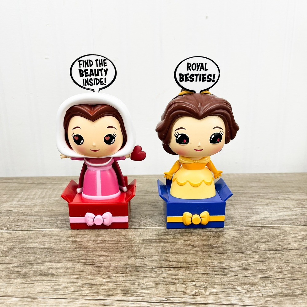 Funko Disney Princess Belle Beauty and the Beast Figures Set of 2 Pink Yellow